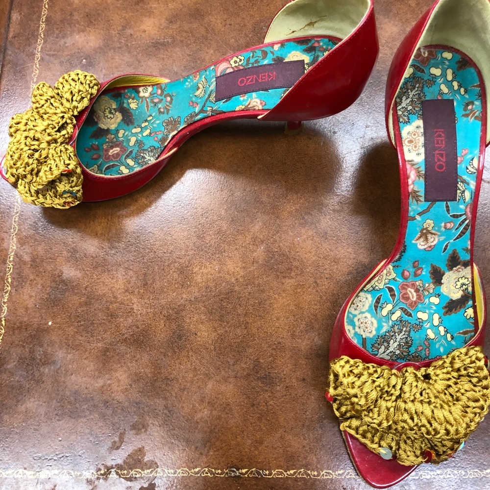 Kenzo patent leather red heels